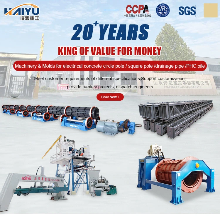 Precast Circular Prestressed Concrete Pole Machinery Prestressed Concrete Spun Poles Making Machinery